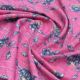 Pink Rayon Floral Printed Fabric with Lurex Stripes