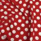 Red Polka Dots Print Rayon Cotton Fabric 56 Inches Width