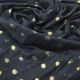 Dark Navy Blue Cotton Fabric with Lurex Polka Design