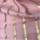 Baby Pink Cotton Fabric with Lurex Stripes