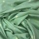 Sea Green Cotton Fabric with Lurex Polka Design