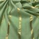 Sea Green Cotton Fabric with Lurex Stripes
