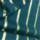 Bottle Green Cotton Fabric with Lurex Stripes