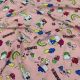 Pink Snoppy Quirky Print Rayon Cotton Fabric 56 Inches Width