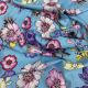 Sky Blue Floral Print Rayon Cotton Fabric 56 Inches Width