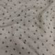 Natural Beige Pure Linen Printed Fabric With Grey Polka Dots