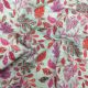 White Linen Cotton Floral Printed Fabric