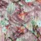 Pink Linen Cotton Floral Printed Fabric