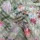 Green Linen Cotton Floral Printed Fabric
