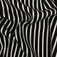 Black Rayon Cotton Fabric with White Stripes 56 Inches Width