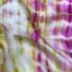 Yellow Pink Tye Dye Shibori Cotton Satin Fabric