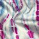 Blue Pink Tie Dye Shibori Cotton Satin Fabric