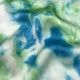 Green Blue Tye Dye Shibori Cotton Satin Fabric