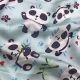 Sky Blue Modal Satin Fabric with Quirky Panda Print