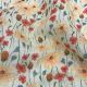 Light Yellow Pure Linen Multi Color Floral Printed Fabric