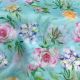 Sky Blue Organza Fabric Floral Print