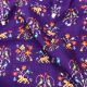 Purple Semi Silk Fabric with Patola Print