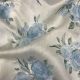Sky Blue Silk Chanderi Fabric with Floral Print
