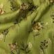 Green Banarasi Silk Chanderi Floral Printed Fabric