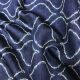 Navy Blue Silk Chanderi Fabric Geometric Print