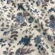Beige Pure Linen Multi Color Floral Printed Fabric