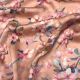 English Peach Modal Satin Fabric with Floral Print