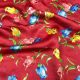 Red Modal Satin Fabric with Floral Print