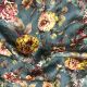 Bluish Grey Modal Satin Fabric with Floral Print