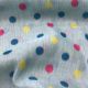 Sky Blue Double Organza Fabric with Polka Dots and Checks Zari Print