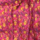 Coral Pink Floral Printed Cotton Fabric with Pintucks Embroidery