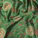 Green Gajji / Mashru Silk Fabric with Ajrak Print