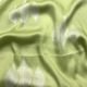 Light Green Cotton Satin Fabric Motifs Leaf Print