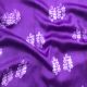 Purple Modal Satin Fabric with Tye Dye Batik Motifs Print