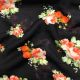 Black Swiss Cotton Floral Printed Fabric