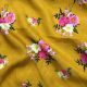 Mustard Yellow Swiss Cotton Floral Printed Fabric