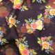 Brown Swiss Cotton Floral Printed Fabric