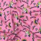 Pink Quirky Kids Print Handloom Cotton Fabric