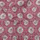 Coral Pink Floral Slub Cotton Printed Fabric 