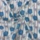 Blue Cotton Floral Printed Fabric 