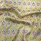 Yellow Floral Motifs Foil Print Rayon Cotton Fabric