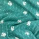 Sea Green Floral Printed and Embroidery Mulmul Cotton Fabric