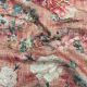 Rust Lurex Jute Silk Fabric With Floral Print 