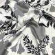  White Black Modal Satin Fabric with Floral Print 