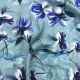  Blue Modal Satin Fabric with Floral Print 