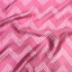 Pink Modal Satin Fabric with Chevron Bandhani Print 