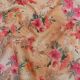  Light Peach Slub Cotton Fabric with Floral Print 