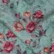  Sea Green Slub Cotton Fabric with Floral Print 