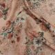  Peach Slub Cotton Fabric with Floral Print 