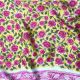  Yellow Modal Satin Fabric with Floral Print and Border 