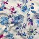  Blue Floral Printed Handloom Cotton Fabric 